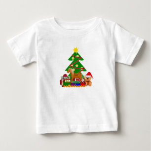 Cute Christmas Presents Under the Tree Holiday Baby T-Shirt