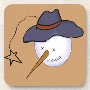 Cute Christmas Primitive Snowman Coaster