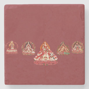 Cute Christmas Princess Friends! Stone Coaster