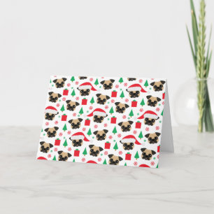 Cute Christmas Pug Greeting Card