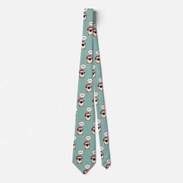 Cute Christmas Pug Tie (Front)