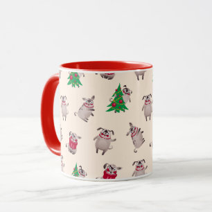 Cute Christmas Pugs Mug