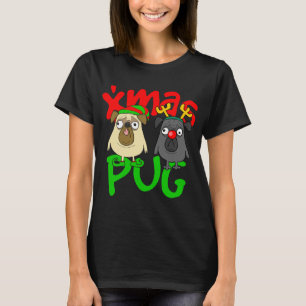 Cute Christmas Pugs Owner Pug Lover Xmas Dog Dad D T-Shirt