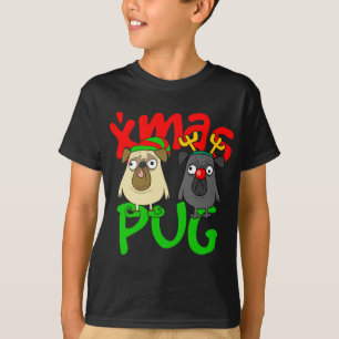 Cute Christmas Pugs Owner Pug Lover Xmas Dog Dad D T-Shirt