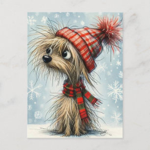 Cute Christmas Pup Holiday Postcard