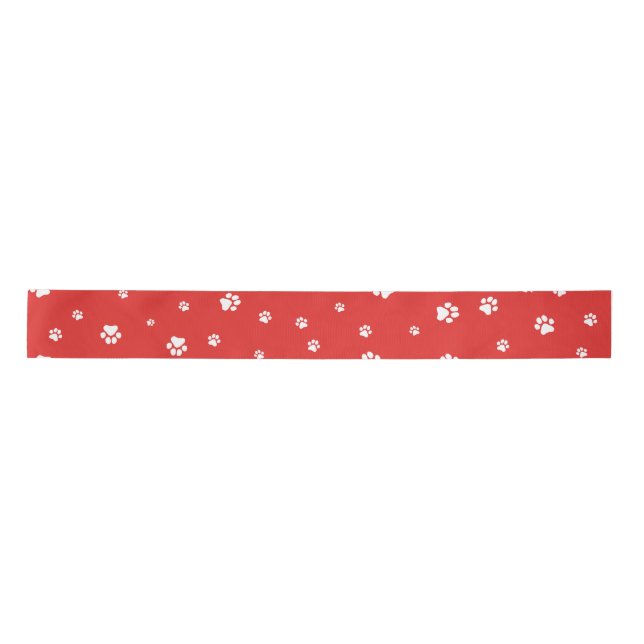 Cute Christmas Puppies Christmas Dog Pattern Satin Ribbon (Front)