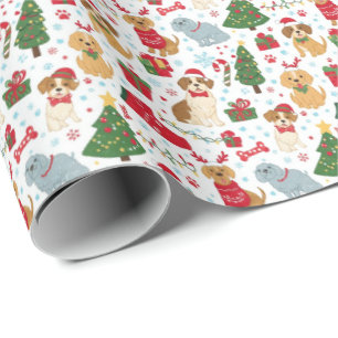 Cute Christmas Puppies Holiday Wrapping Paper