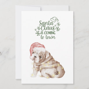 Cute Christmas Puppy Dog Christmas Watercolor Holiday Card