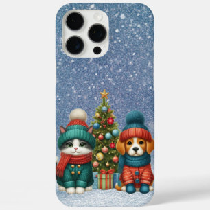 Cute Christmas puppy & kitten iPhone 16 Pro Max Case