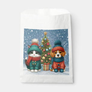 Cute Christmas puppy & kitten Favour Bags