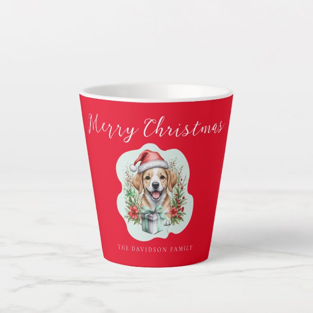 Cute Christmas Puppy  Latte Mug (Front)