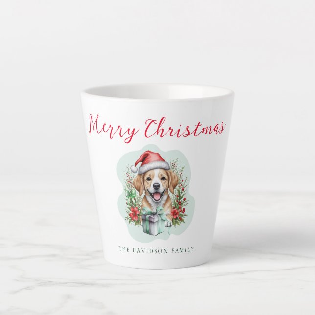 Cute Christmas Puppy  Latte Mug (Front)