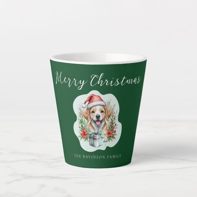 Cute Christmas Puppy  Latte Mug (Front)