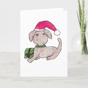 Cute Christmas Puppy  Thank You Card