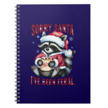 Cute Christmas Racoon Funny Quote Spiral