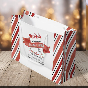 Cute Christmas Red and White Personalised Large Gift Bag