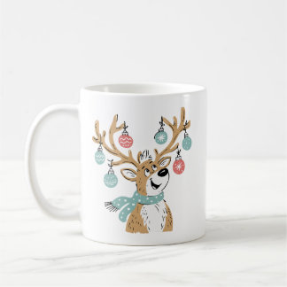 Cute Christmas Reindeer Antler Ornaments Coffee Mug