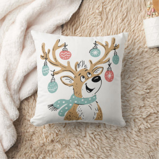 Cute Christmas Reindeer Antler Ornaments Cushion