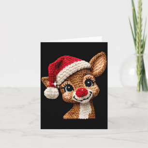 Cute Christmas Reindeer Crocheting Funny Gift Men, Card