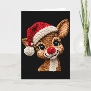 Cute Christmas Reindeer Crocheting Funny Gift Men, Card