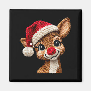 Cute Christmas Reindeer Crocheting Funny Gift Men, Magnet