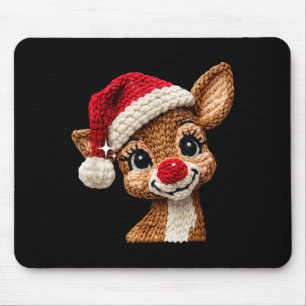 Cute Christmas Reindeer Crocheting Funny Gift Men, Mouse Mat