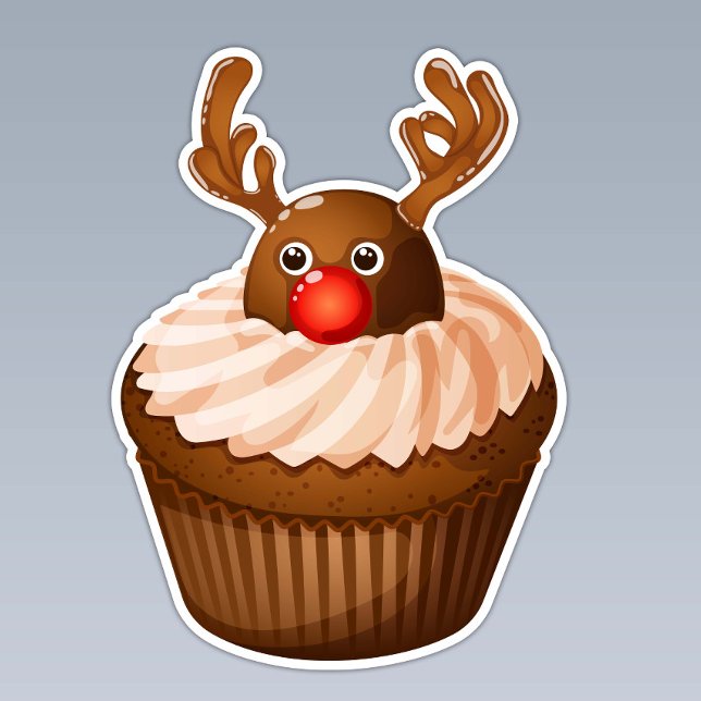 Cute Christmas Reindeer Cupcake Chocolate Antlers (Creator Uploaded)