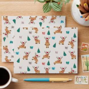 Cute Christmas Reindeer Envelope