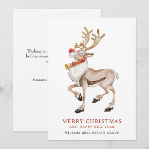  Cute Christmas Reindeer Funny Corporate Greeting Holiday Card