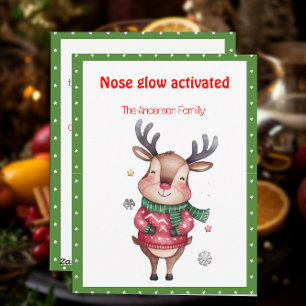 Cute christmas reindeer funny wish retro Postcard