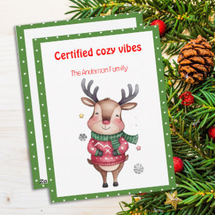 Cute christmas reindeer funny wish retro Postcard