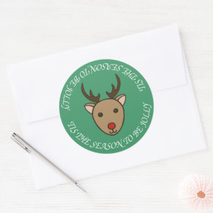 Cute Christmas Reindeer Holiday Stickers