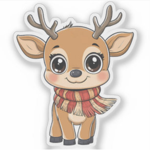 Cute Christmas Reindeer in a Scarf