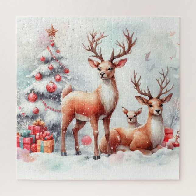Cute Christmas Reindeer Jigsaw Puzzle (Vertical)