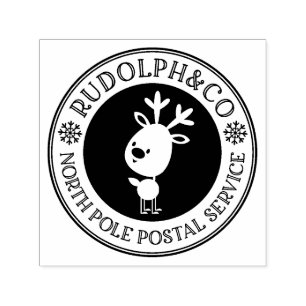 Cute Christmas Reindeer North Pole Self-inking Stamp