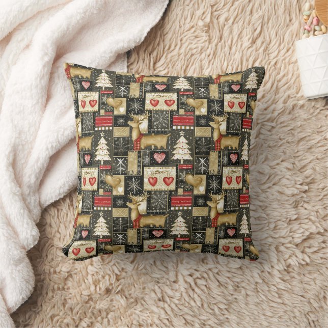 Cute Christmas reindeer pattern Cushion (Blanket)