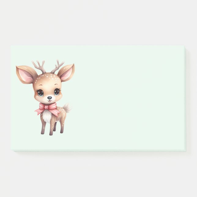 Cute Christmas Reindeer Post-it Notes (Front)