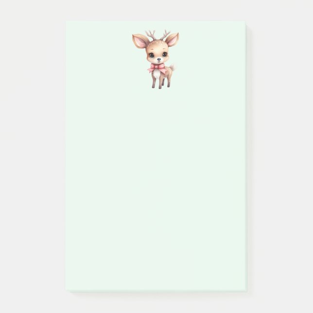 Cute Christmas Reindeer Post-it Notes (Front)