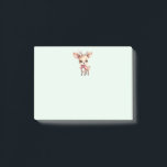 Cute Christmas Reindeer Post-it Notes<br><div class="desc">Sticky notes with an illustration of an adorable baby deer. Big eyes big ears with a large head and little brown antlers. Wearing a big red bow.</div>