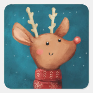 Cute Christmas Reindeer Sticker