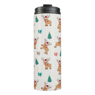 Cute Christmas Reindeer  Thermal Tumbler