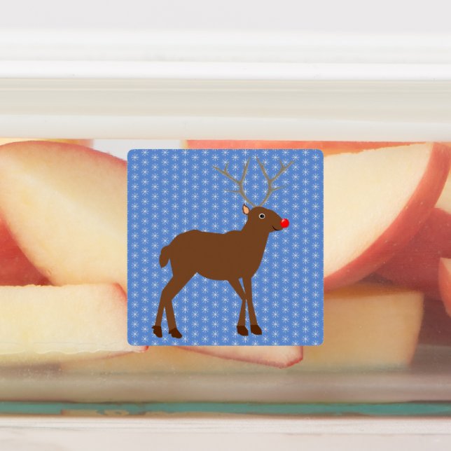 Cute Christmas Reindeer with Red Nose (Affixed)