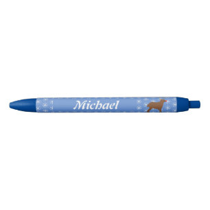 Cute Christmas Reindeer with Red Nose Custom Black Ink Pen
