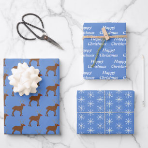 Cute Christmas Reindeer with Red Nose Custom Wrapping Paper Sheet