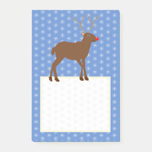 Cute Christmas Reindeer with Red Nose Post-it Notes
