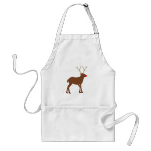Cute Christmas Reindeer with Red Nose Standard Apron