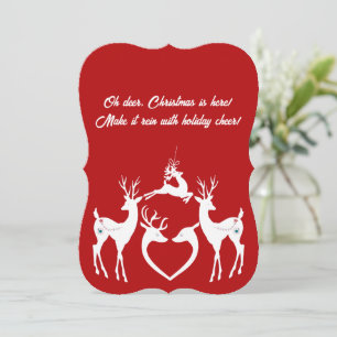 Cute Christmas Reindeers White Santa Helper Card