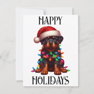 Cute Christmas Rottweiler Holiday Card