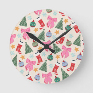 Cute Christmas Round Clock