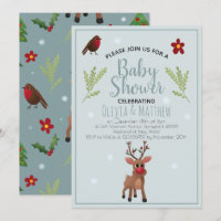 Cute Christmas Rudolph Reindeer Baby Shower